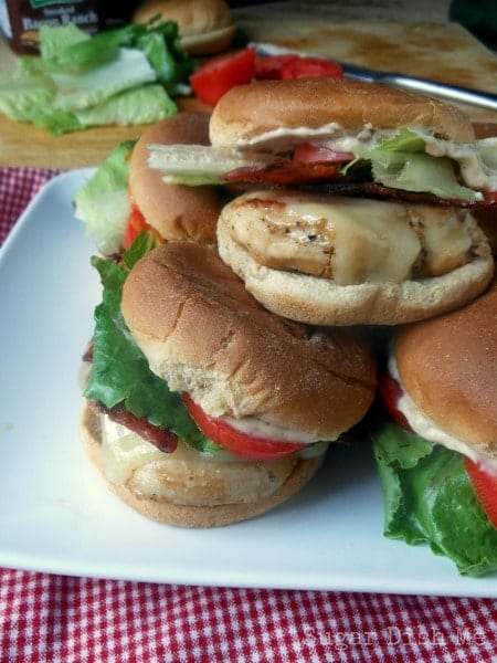 Lightened Up Chicken Bacon Ranch Sandwiches - Sugar Dish Me