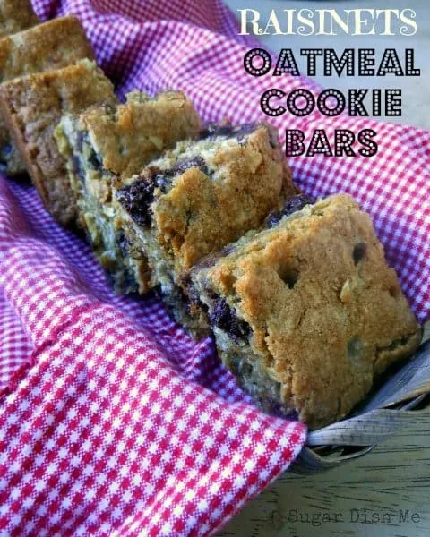 Raisinet Oatmeal Cookie Bars