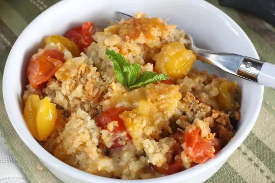 Cherry Tomato Cobbler Casserole