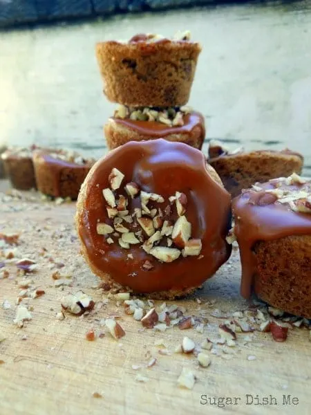 Cinnamon Pecan Cookie Cups  with Cinnamon Chip Glaze