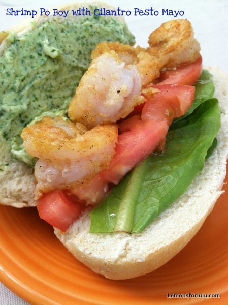 Shrimp Po Boy with Cilantro Pesto Mayo