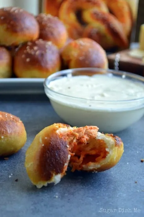 Buffalo Chicken Pretzel Bites