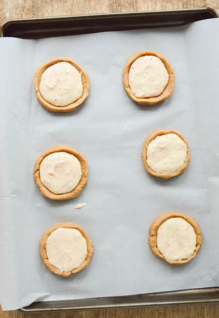 Filled Cheesecake Cookies ready to bake