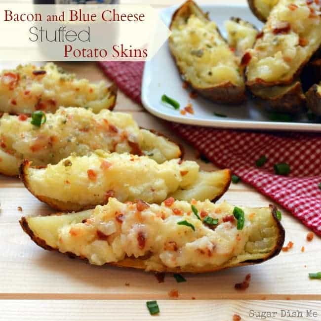 Bacon and Blue Cheese Stuffed Potato Skins