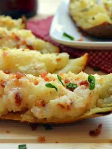 Bacon and Blue Cheese Stuffed Potato Skins