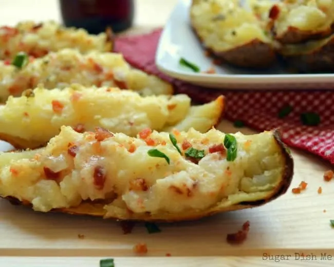 Bacon and Blue Cheese Stuffed Potato Skins