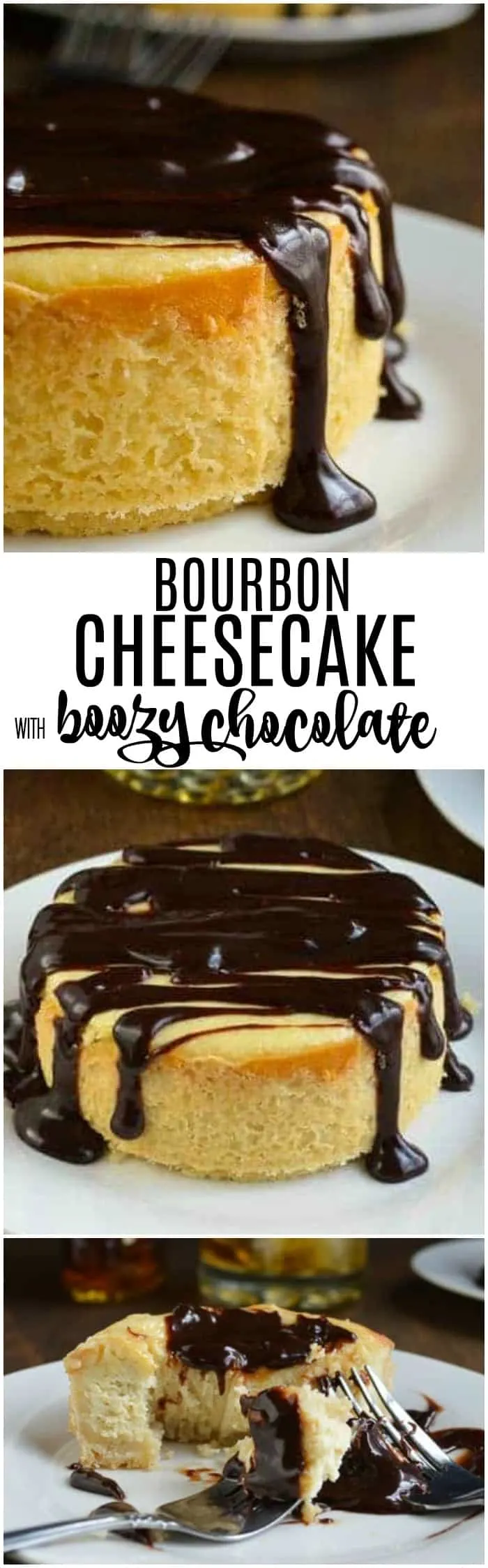 Bourbon Cheesecake with Boozy Chocolate for Two