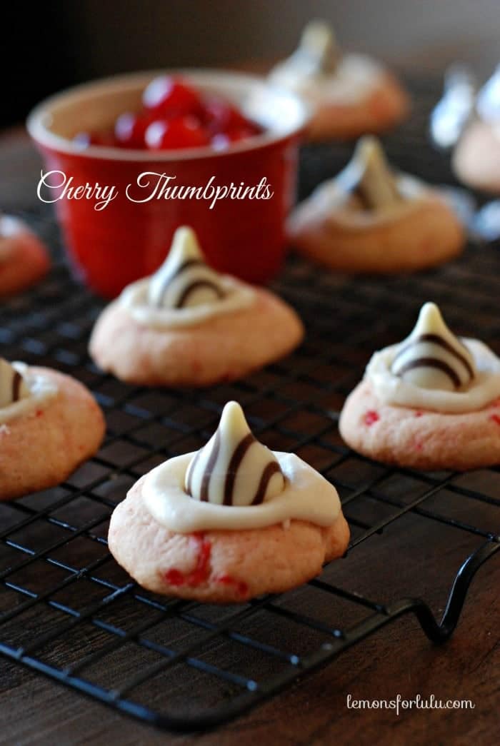 Cherry Thumbprint Kiss Cookies