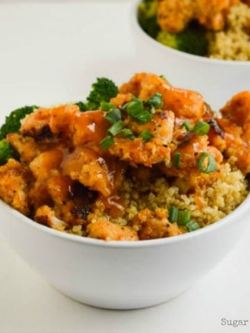 Crispy Orange Chicken Quinoa Bowls