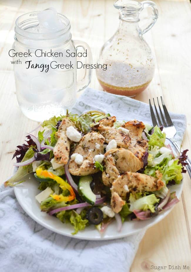 Greek Chicken Salad with Tangy Greek Dressing - Sugar Dish Me