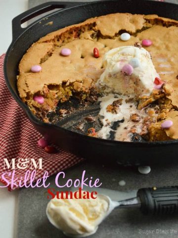 M & M Skillet Cookie Sundae