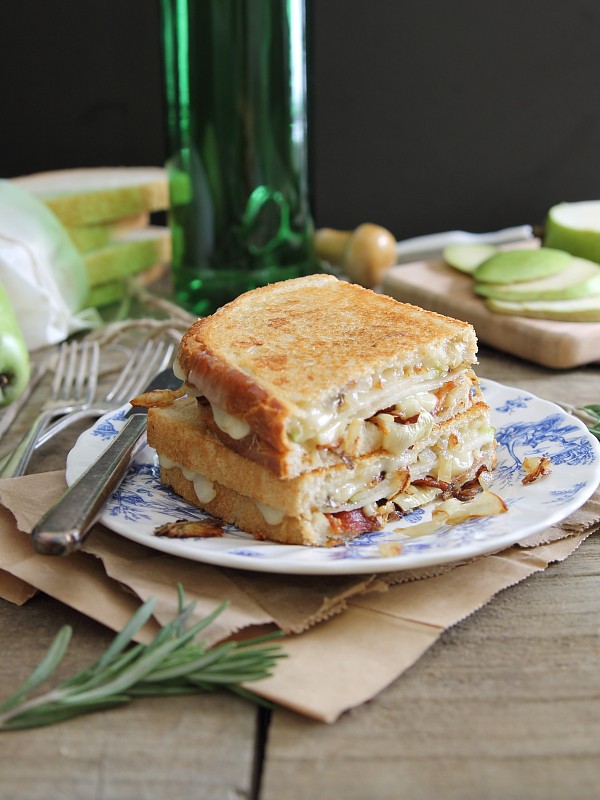 Pear Bacon and Brie Grilled Cheese via Running to the Kitchen; Meal Plans Made Simple