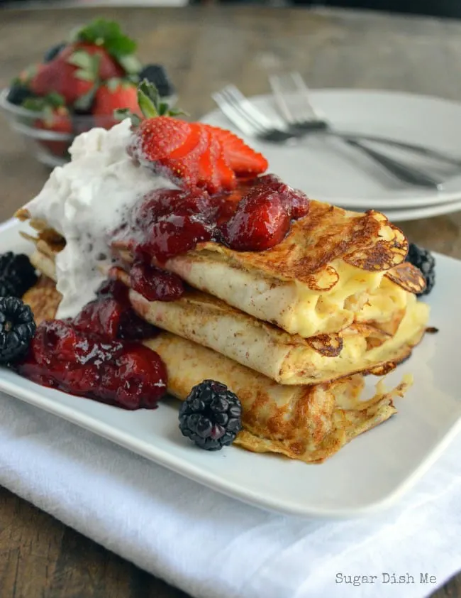 Breakfast Enchiladas with Cheese and Berries