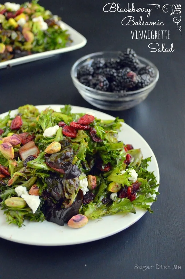 Homemade Blackberry Balsamic Vinaigrette via www.sugardishme.com