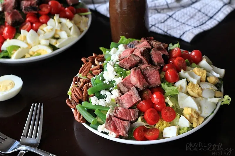 Ribeye Steak Salad with Balsamic Vinaigrette via Joyful Healthy Eats; Meal Plans Made Simple