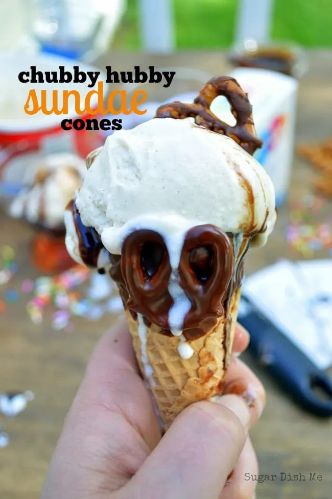 Chubby Hubby Sundae Cones via www.sugardishme.com