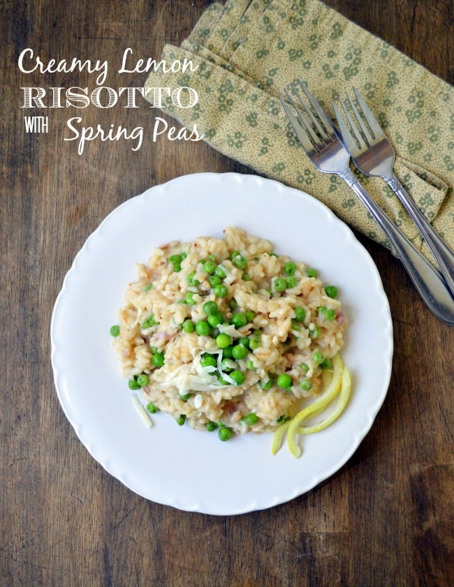 Creamy Lemon Risotto with Spring Peas on www.sugardishme.com