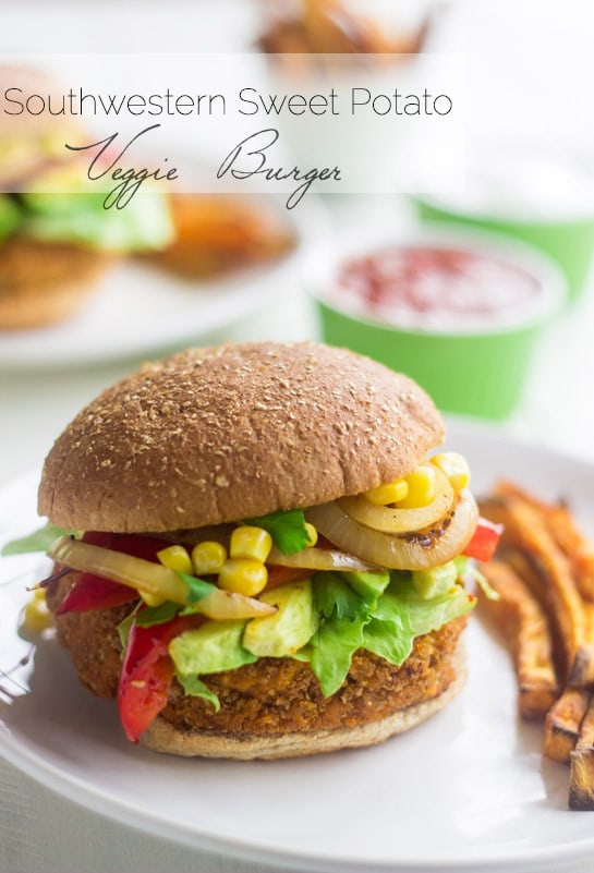 Mexican Sweet Potato Veggie Burgers via Food, Faith,  Fitness; Meal Plans Made Simple