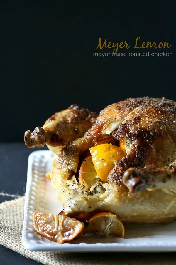 Meyer Lemon Mayonnaise Roasted Chicken via Nutmeg Nanny; Meal Plans Made Simple
