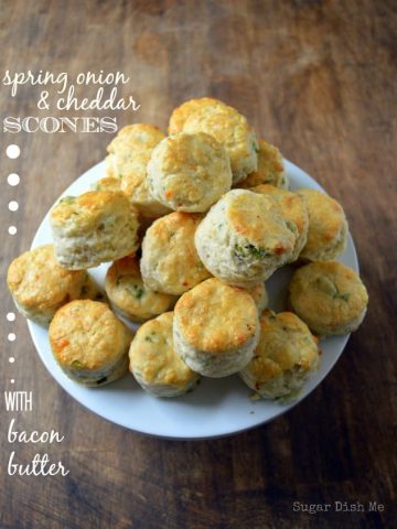 Spring Onion Scones with Cheddar and Bacon Butter