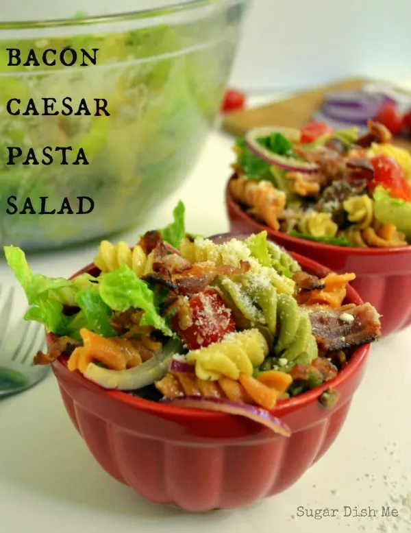Bacon Caesar Pasta Salad by www.sugardishme.com;