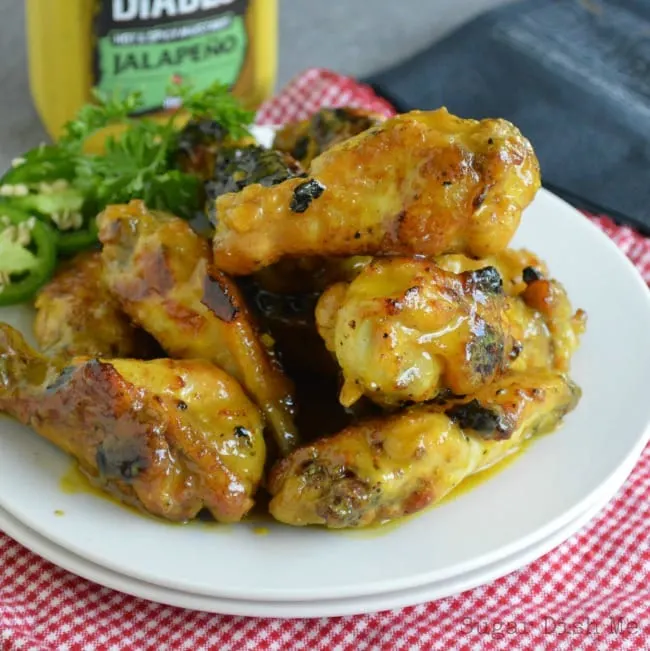 Grilled Hot Wings with Jalapeno Honey Mustard Sauce
