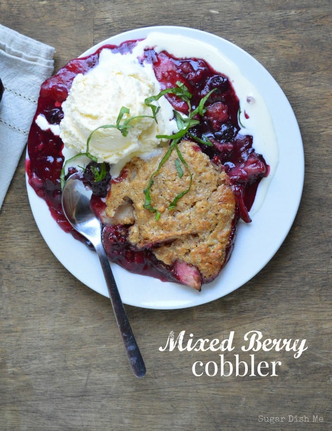 Mixed Berry Cobbler on www.sugardishme.com