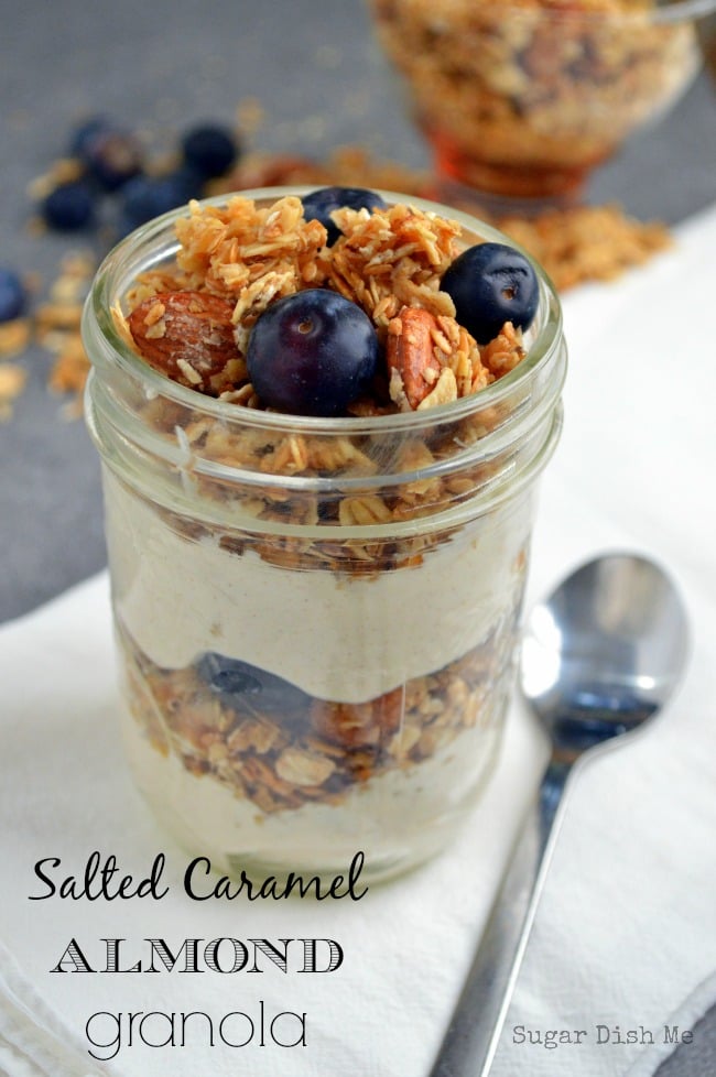 Salted Caramel Almond Granola on Joyful Healthy Eats ; guest post by www.sugardishme.com