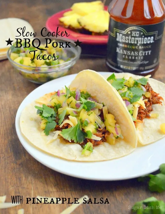 Slow Cooker BBQ Pork Tacos with Pineapple Salsa