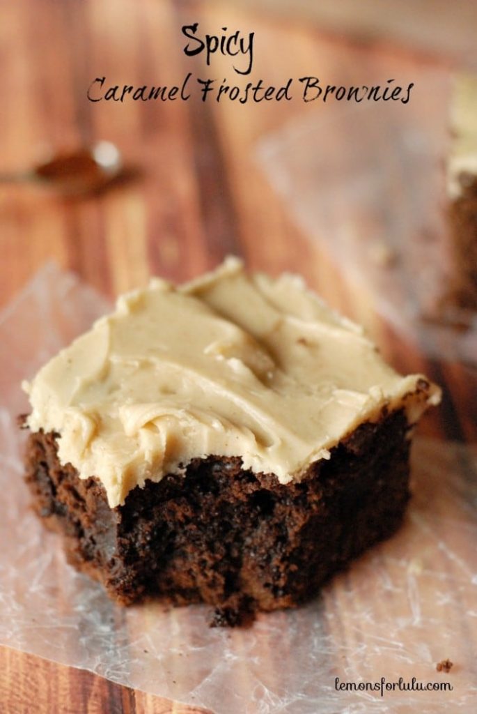 Spicy Caramel Frosted Brownies via Lemons for Lulu