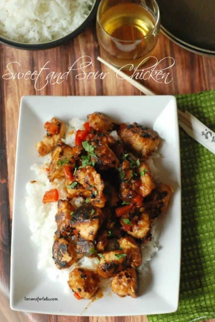 Sweet and Sour Chicken via Lemons for Lulu; Meal Plans Made Simple