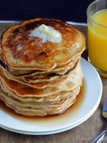 Zucchini Bread Pancakes with Whole Wheat