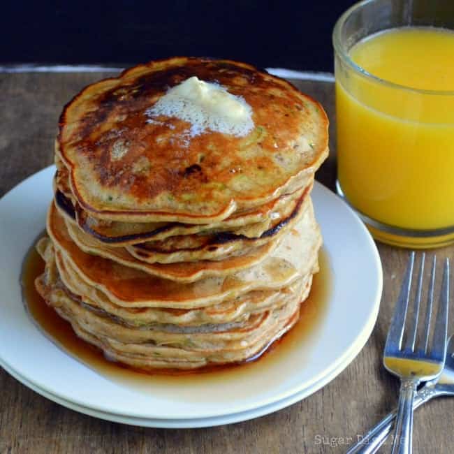Zucchini Bread Pancakes with Whole Wheat