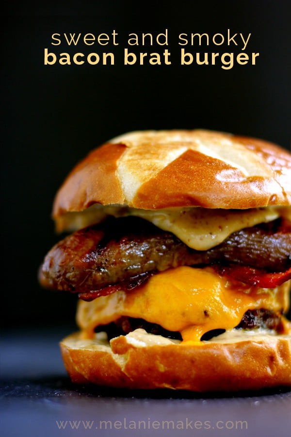 Sweet and Smoky Bacon Brat Burger
