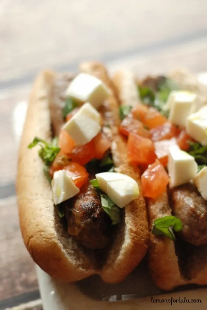 Caprese Italian Sausage via Lemons for Lulu - Meal Plans Made Simple