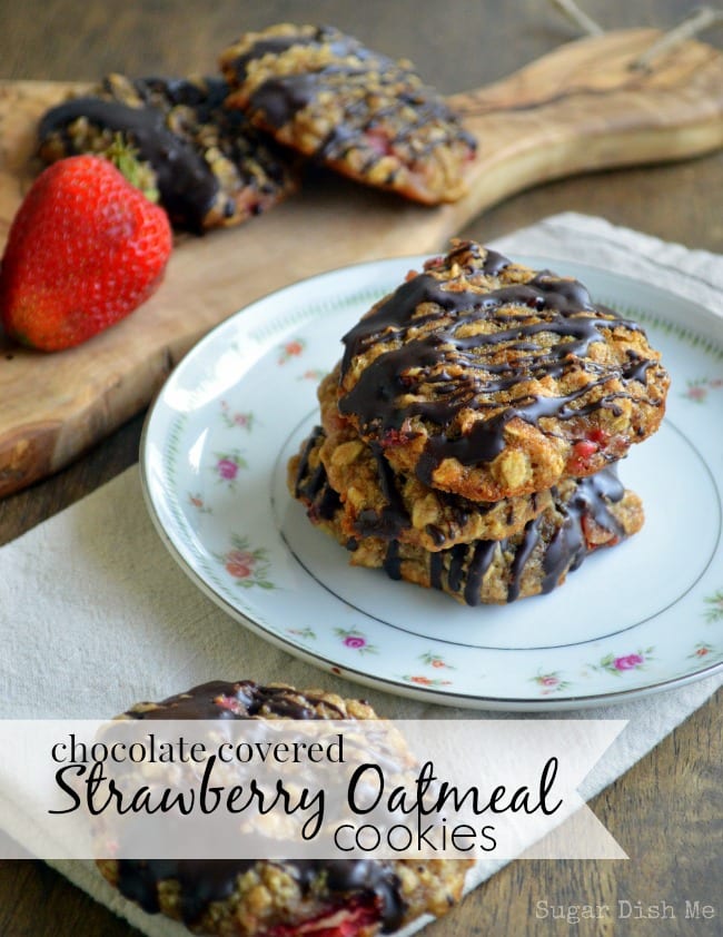 Chocolate Covered Strawberry Oatmeal Cookies