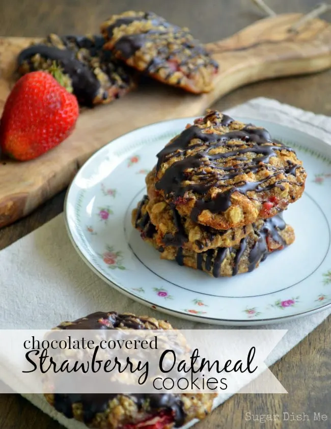 Chocolate Covered Strawberry Oatmeal Cookies