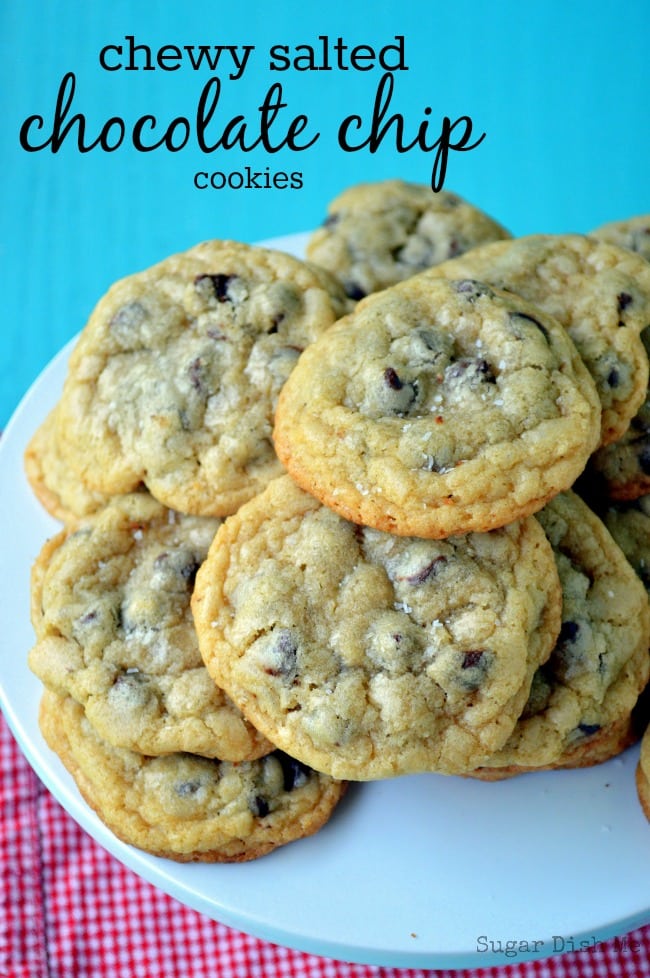 Chewy Salted Chocolate Chip Cookies - Sugar Dish Me