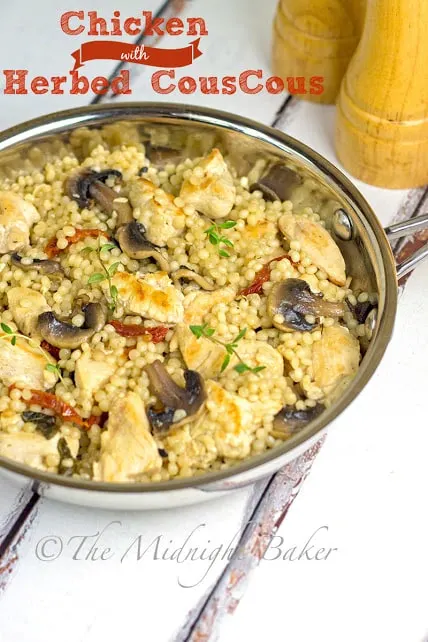Chicken with Herbed Couscous via The Midnight Baker on Meal Plans Made Simple