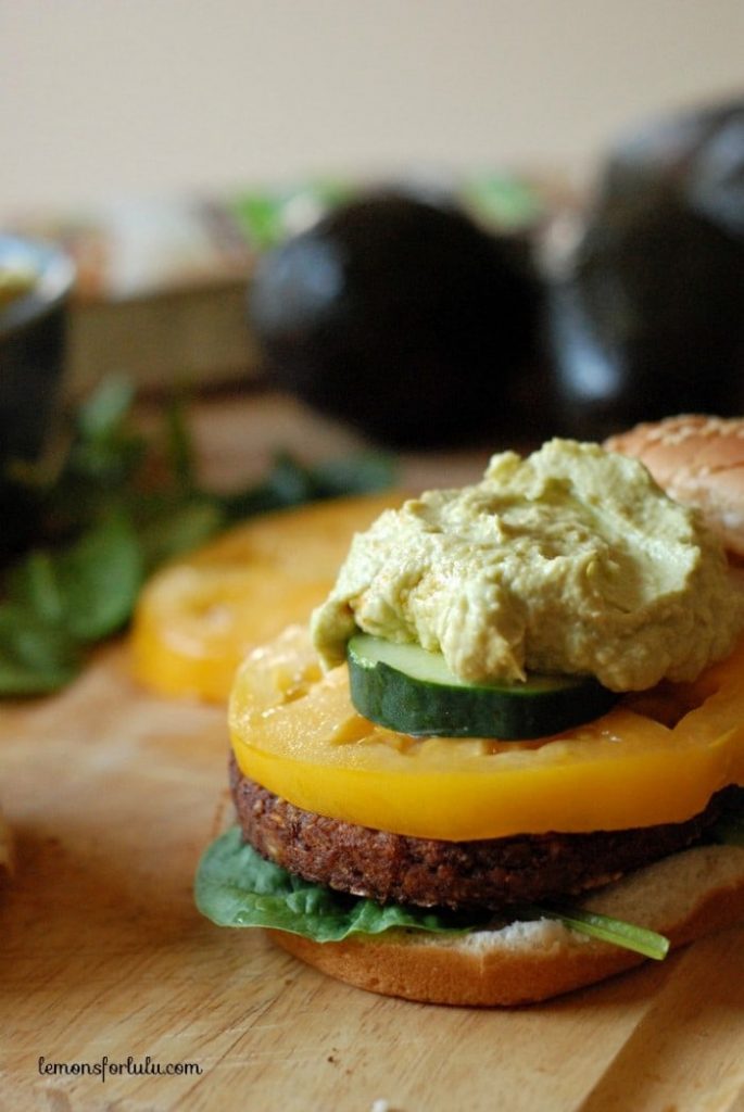 Avocado Hummus Quinoa Burger via Lemons for Lulu on Meal Plans Made Simple