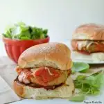 Chicken Burger Recipe with marinara sauce and mozzarella cheese