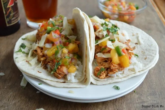 Tacos with Chipotle Peppers and Peaches