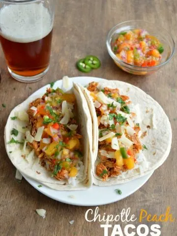 Chipotle Peach Chicken Tacos