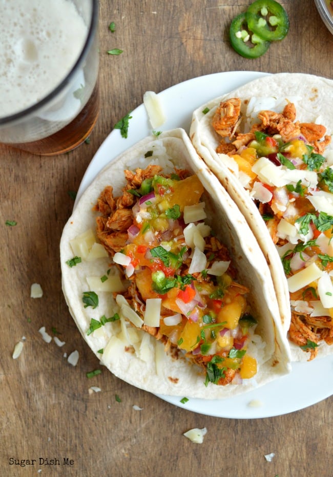 Chipotle Peach Chicken Tacos