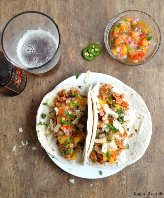 Chicken Tacos with Peach Salsa