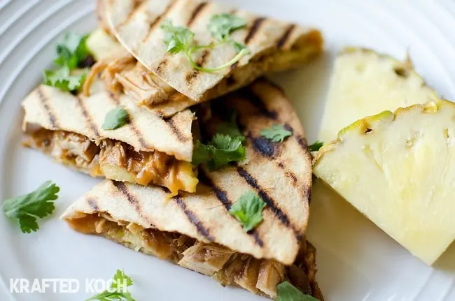 Crock Pot BBQ Chicken Quesadillas