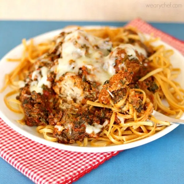 Crock Pot Meatballs with Spinach and Mushrooms