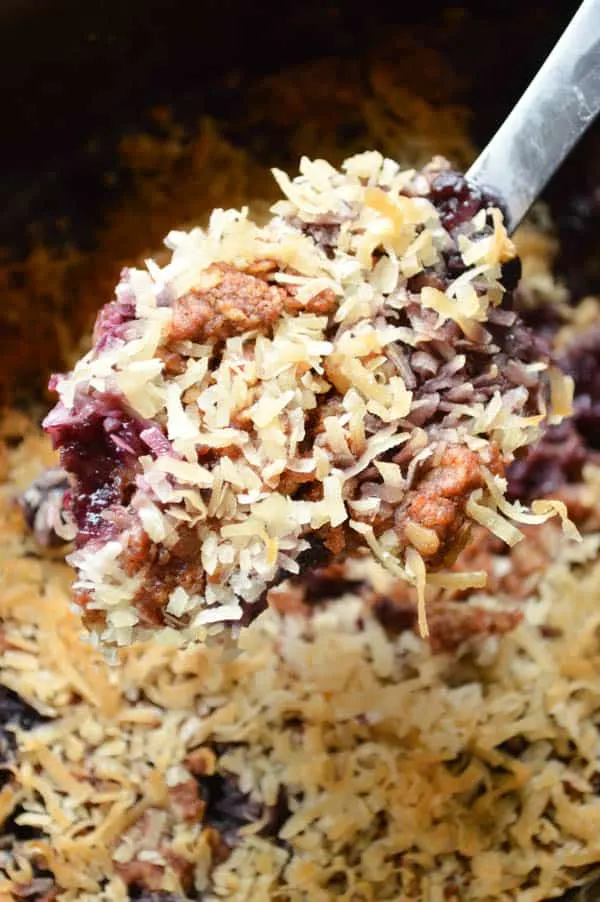 Crock Pot Blueberry Coconut Cobbler