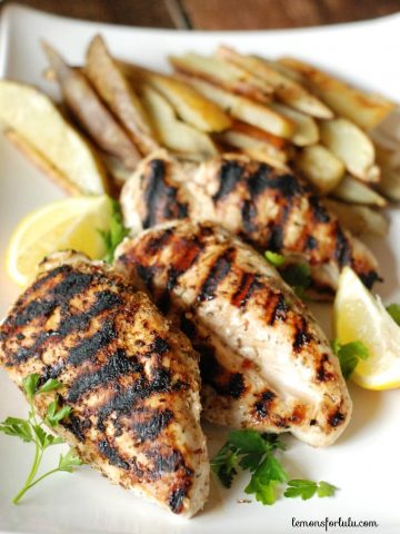 Grilled Chicken with Jamaican Jerk Seasoning via Lemons for Lulu; Meal Plans Made Simple