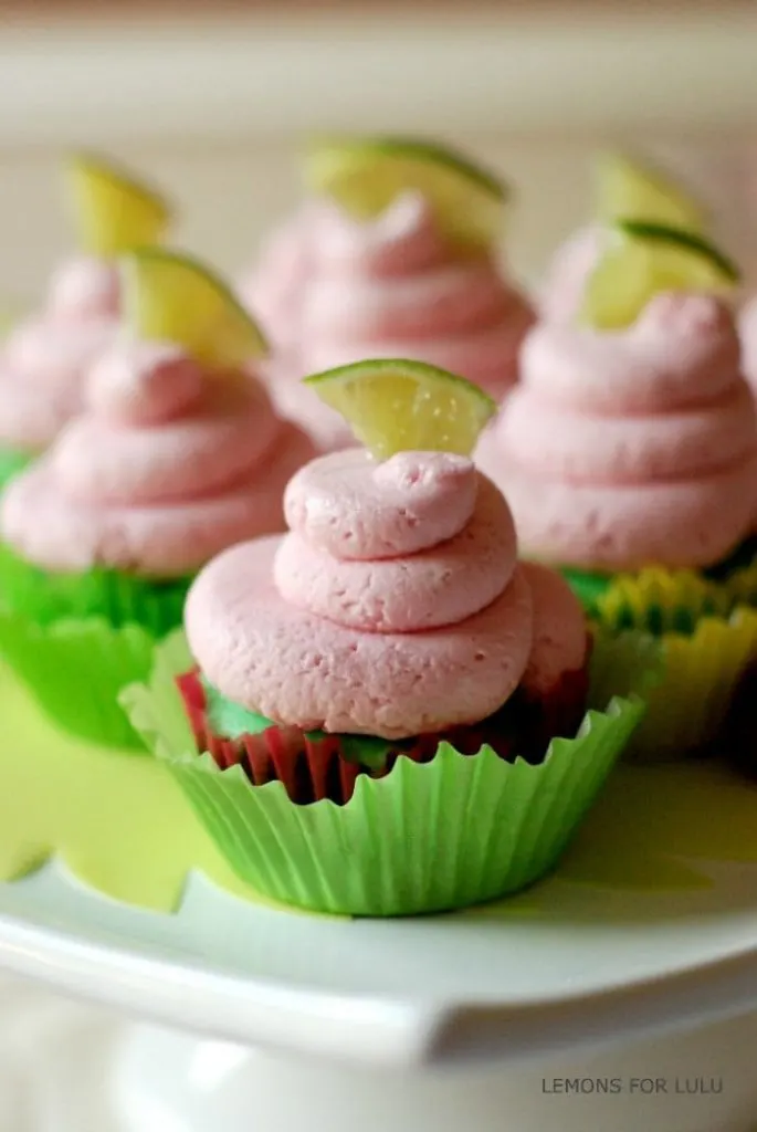 Lime Cupcakes with Raspberry Buttercream via Lemons for Lulu